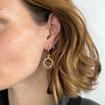 Manjusha Hammered Rings Two Tone Earrings - Big Bag NY