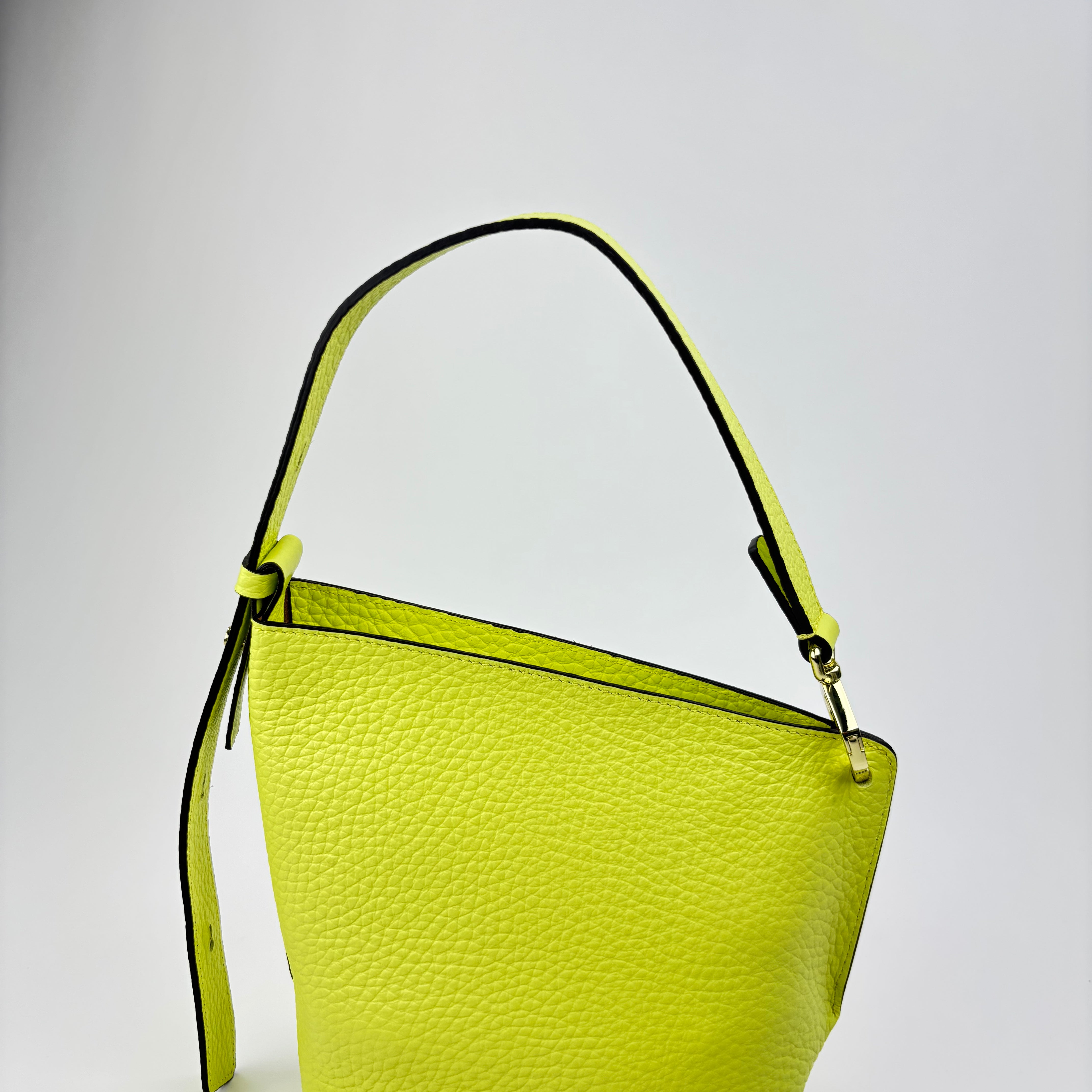 LORISTELLA Olivia Asymmetric Leather Handbag Lime - Big Bag NY