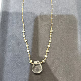 Grey Pearls and Large Zircon Necklace