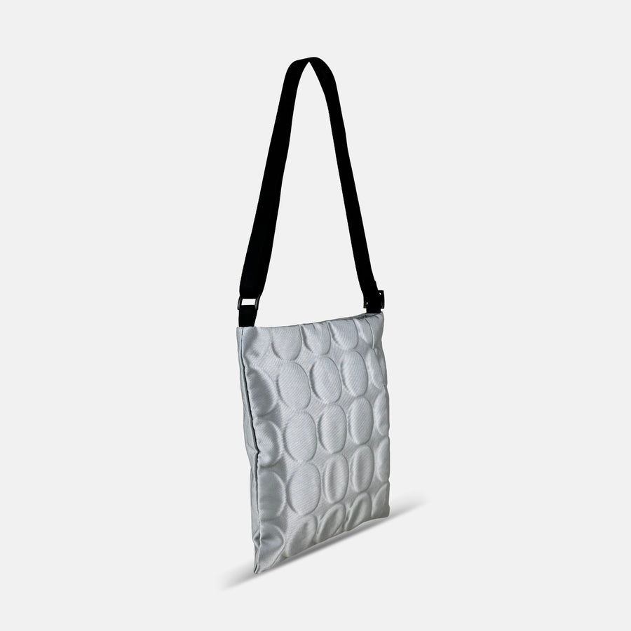 Acrylic Square Pochette in Dot Emboss Silver - Big Bag NY