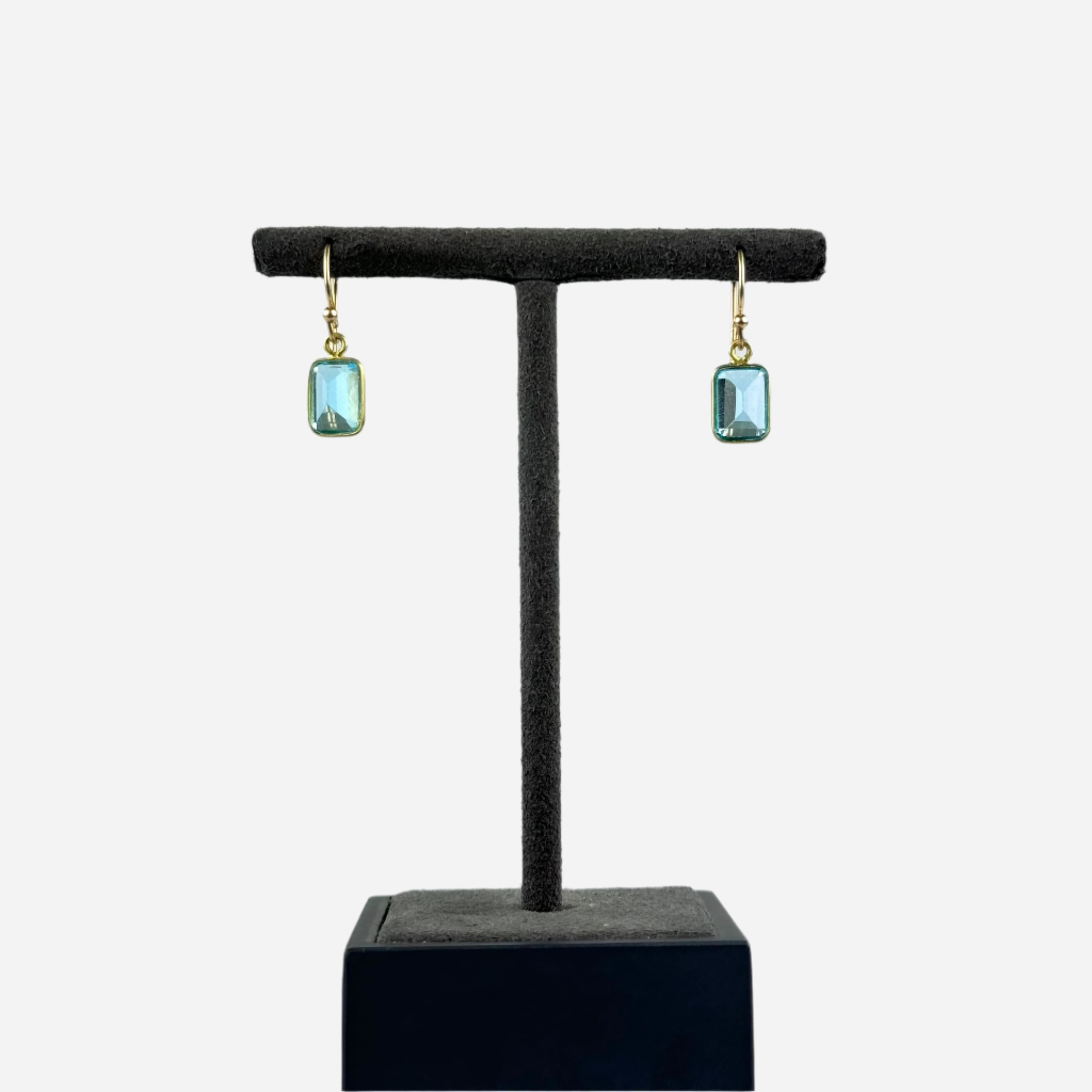 Margaret Solow Sky Blue Topaz Baguette Earrings - Big Bag NY