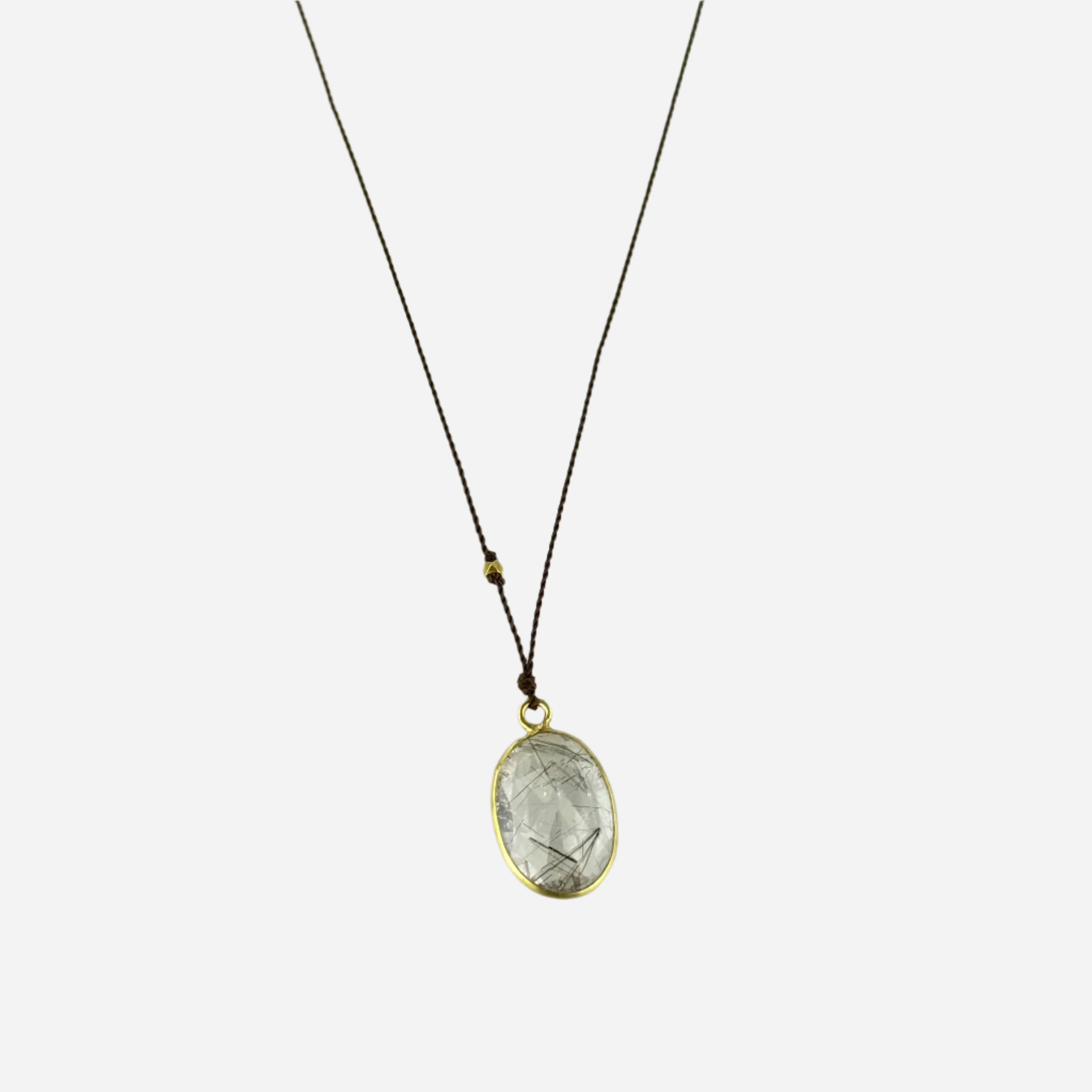 Margaret Solow Tourmalated Quartz Necklace - Big Bag NY