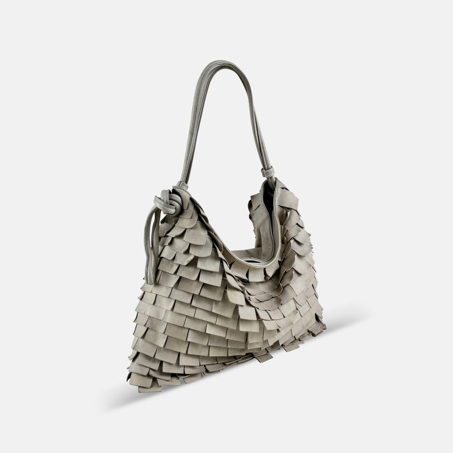 Reptile's House Peacock Large Shoulder Bag in White - Big Bag NY