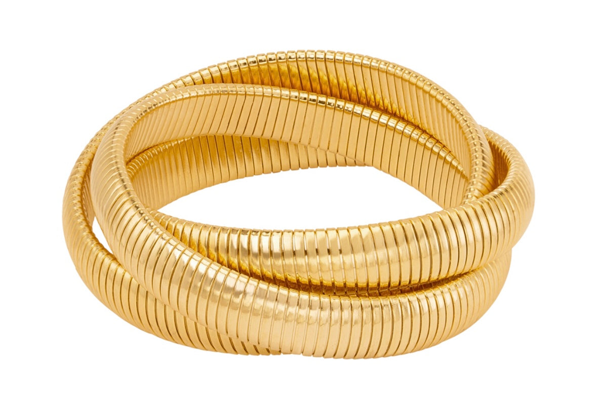 Janis Savitt Gold Triple Cobra Bracelet - Big Bag NY