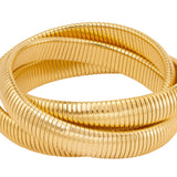 Janis Savitt Gold Triple Cobra Bracelet - Big Bag NY