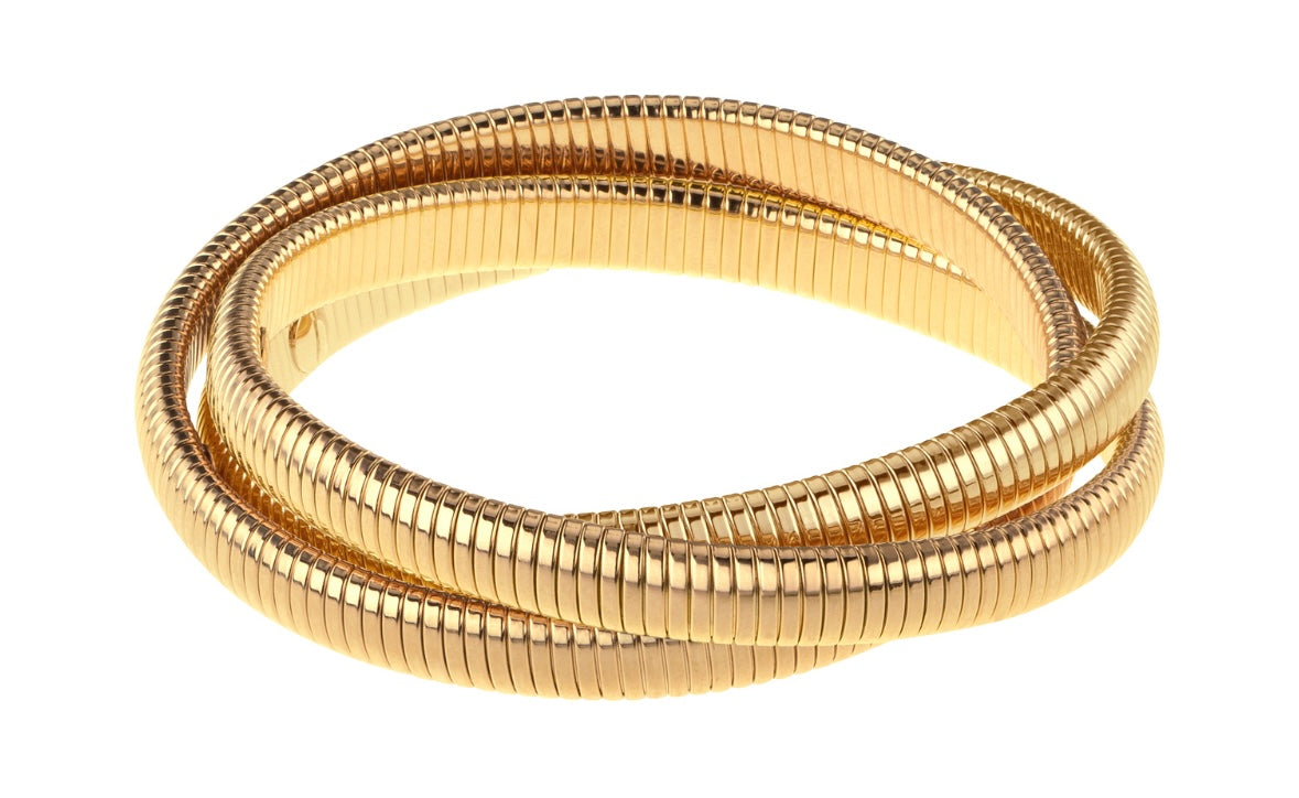 Janis Savitt Thin Gold Triple Cobra Bracelet - Big Bag NY