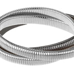 Janis Savitt Thin Gunmetal and  Rhodium Triple Cobra Bracelet - Big Bag NY