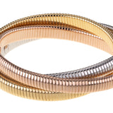 Janis Savitt Thin Gold, Rhodium and Rose Gold Triple Cobra Bracelet - Big Bag NY