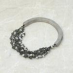 Martell Labradorite and Pearl Crescent Moon Cuff - Big Bag NY