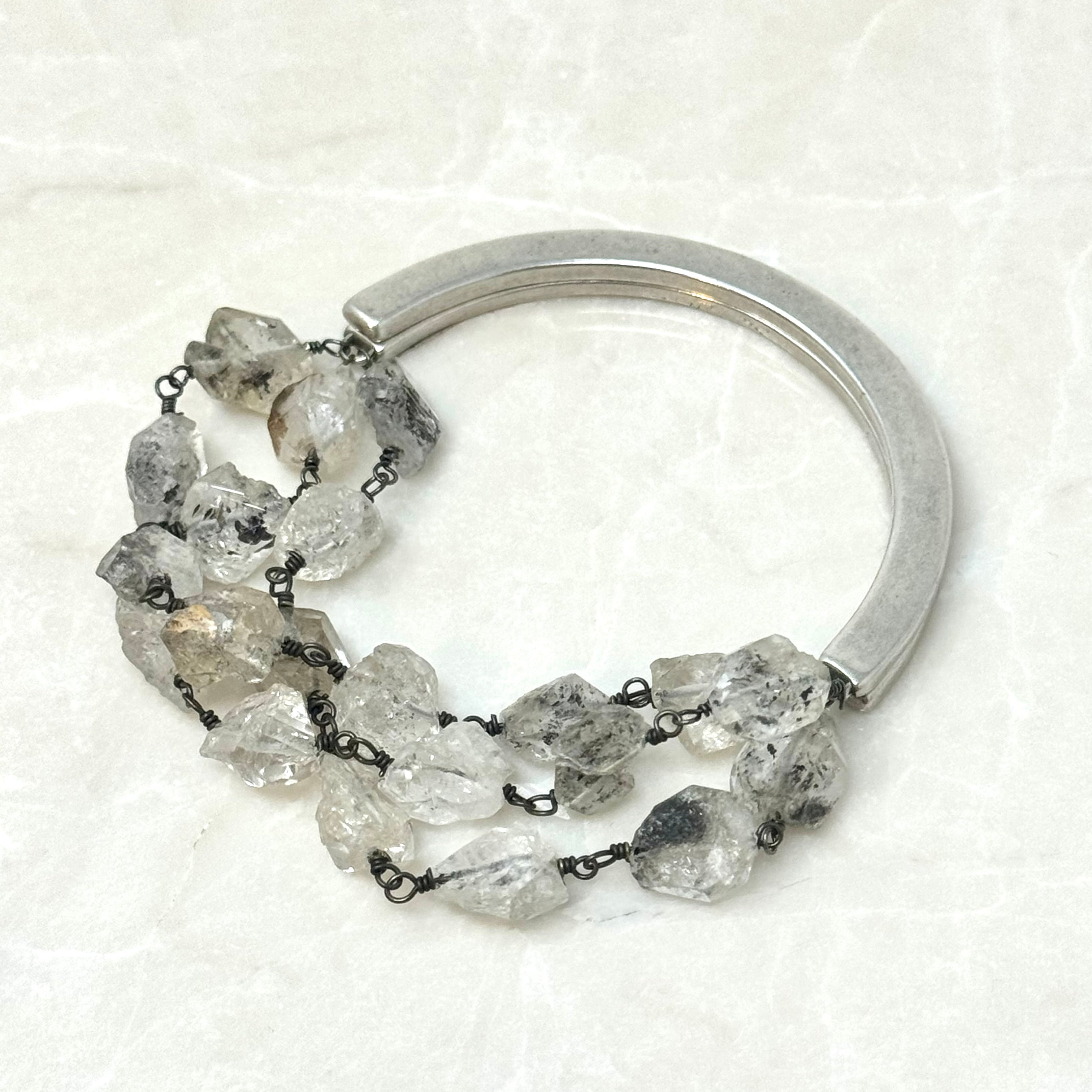 Herkimer Diamond Crescent Moon Cuff - Big Bag NY