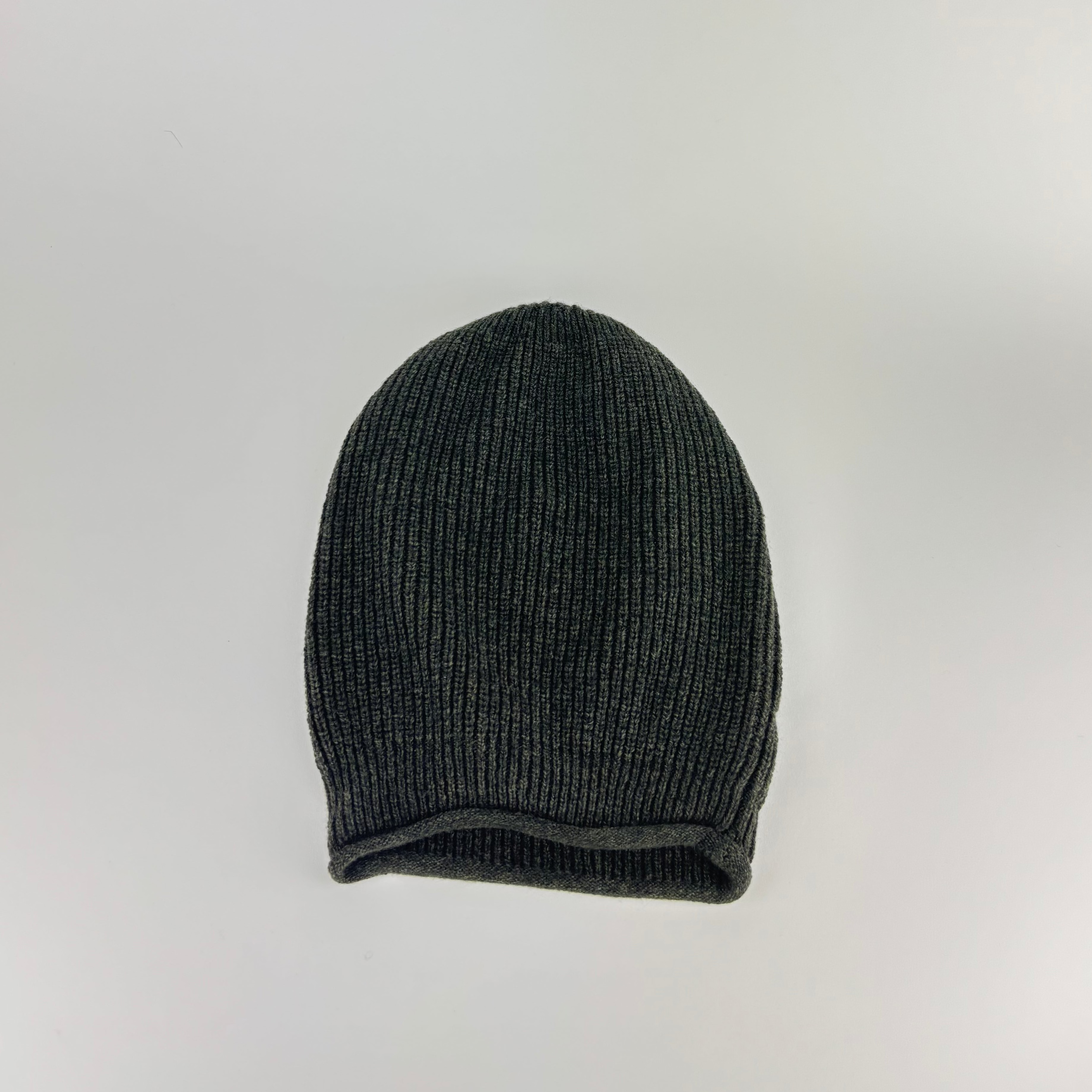 Khaki Riviera Cashmere Beanie with Fold - Big Bag NY