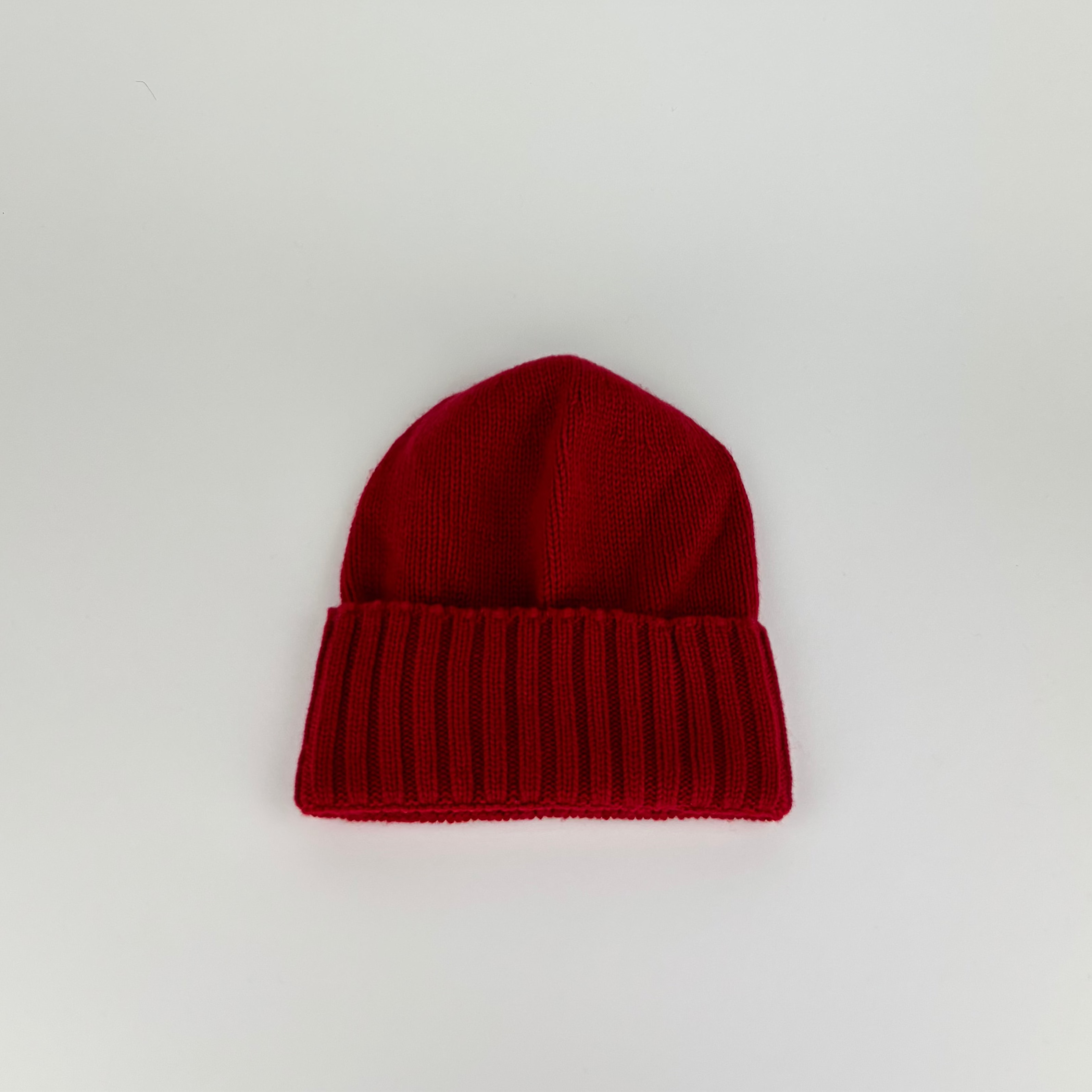 Red Riviera Cashmere Beanie with Fold - Big Bag NY