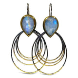 Austin Titus Ripple Rim Hoop Earrings in Moonstone - Big Bag NY