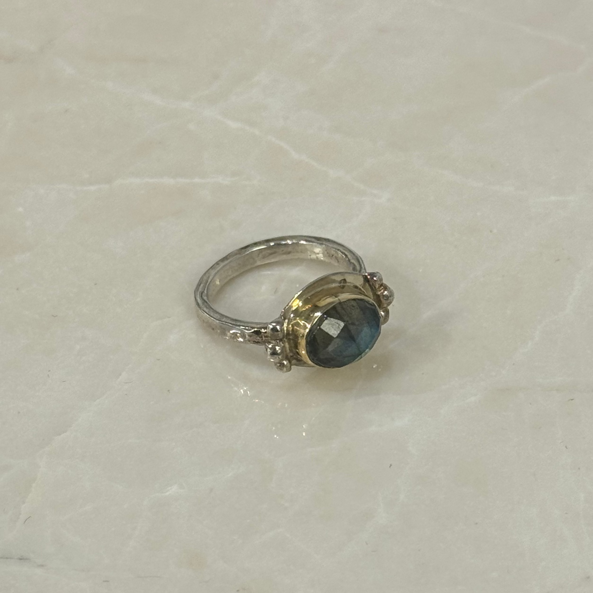 Labradorite Ithil Studded Ring - Big Bag NY