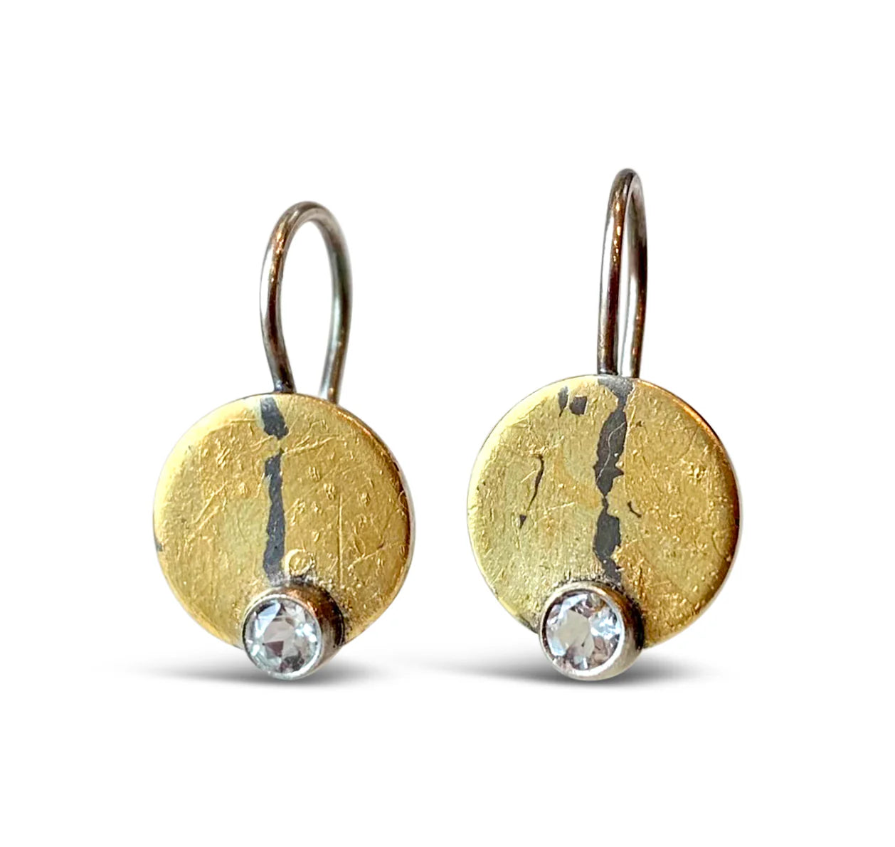 Austin Titus Tiny Rustic Disk Earrings - Big Bag NY