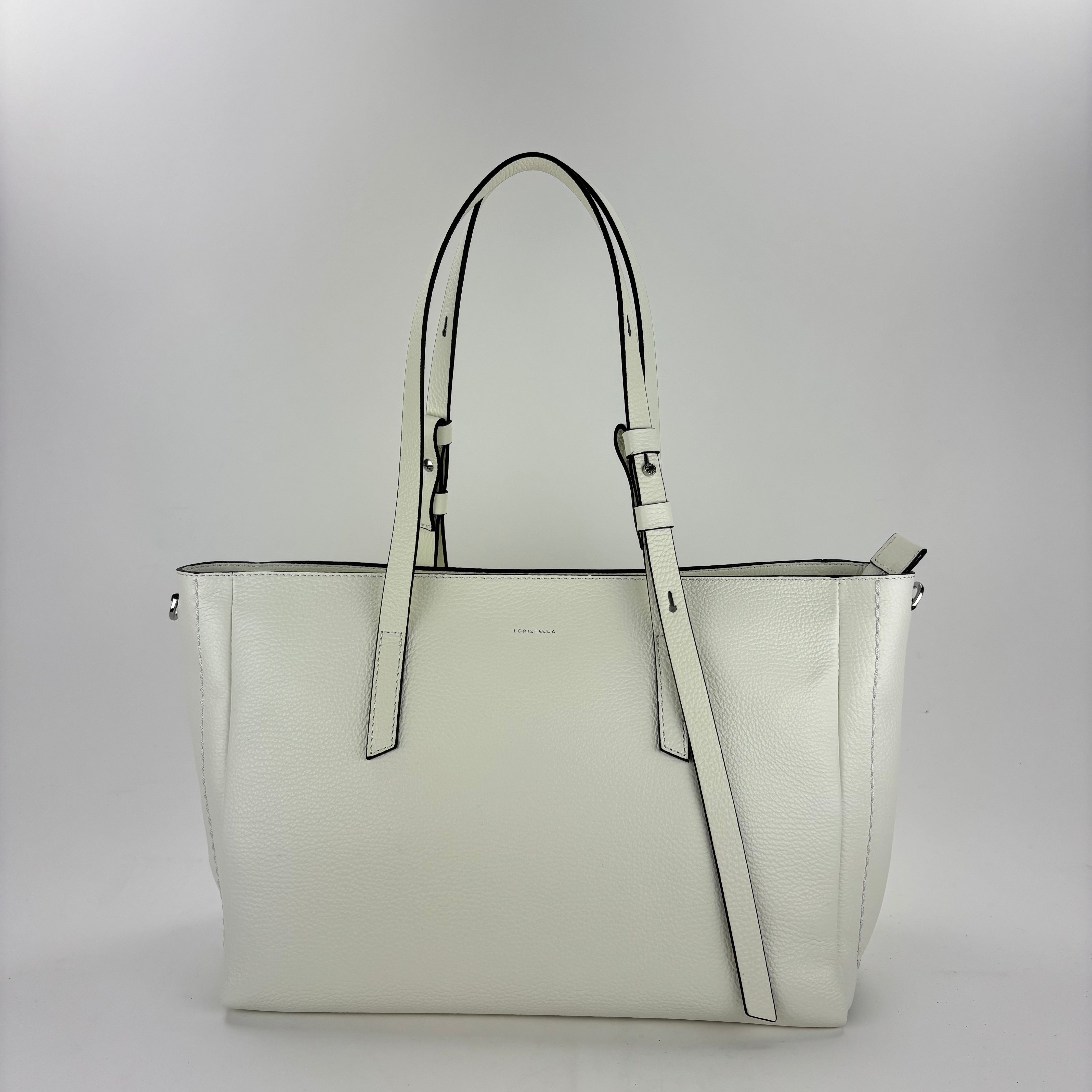 LORISTELLA Amy Large Leather Tote White - Big Bag NY