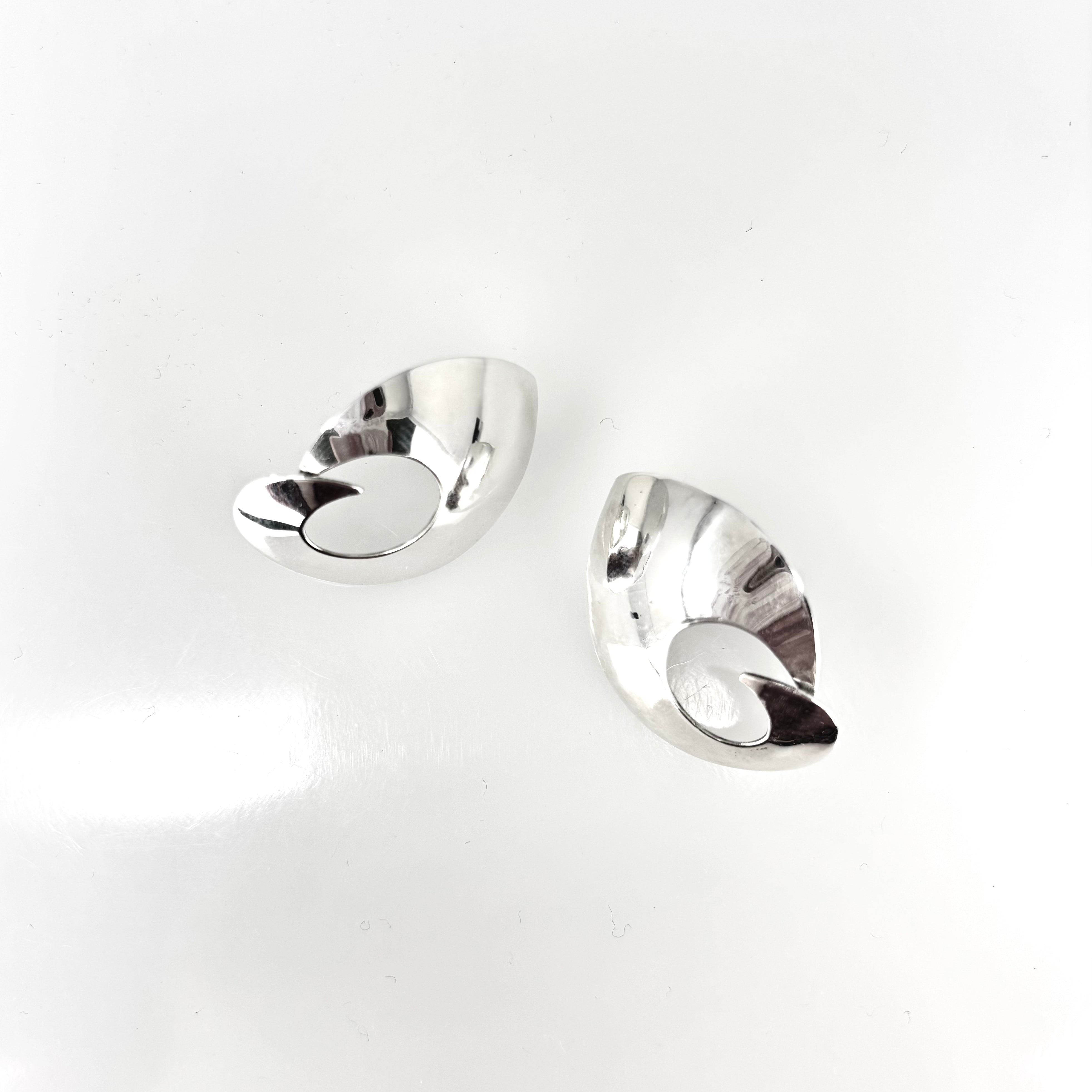 Sterling Silver Large Snail Earrings - Big Bag NY