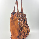 Studded Crossbody Shoulder Bag Orange - Big Bag NY