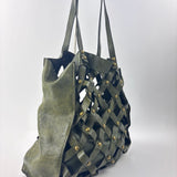 Studded Crossbody Shoulder Bag Green - Big Bag NY