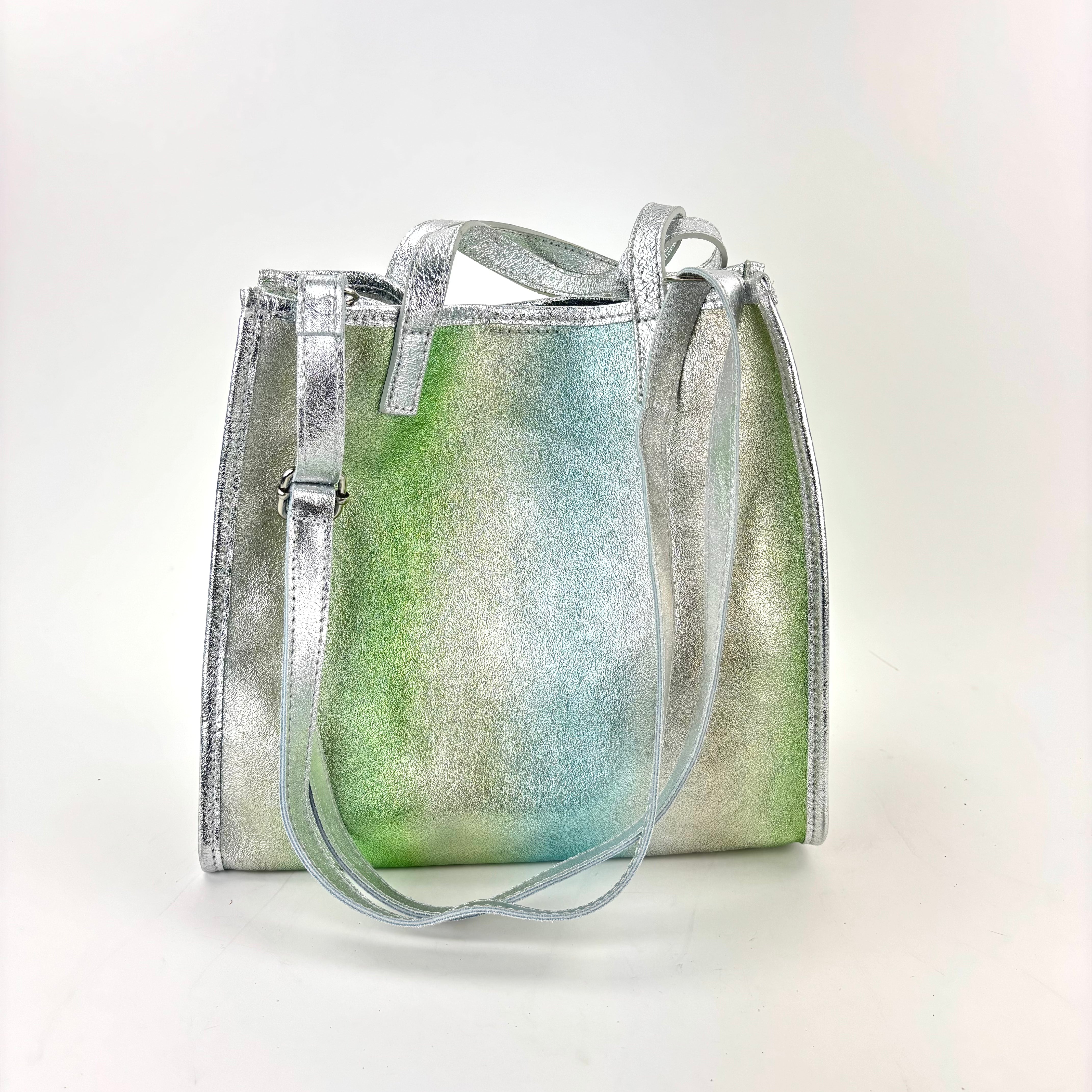 Laura DiMaggio Metallic Ombre Shopper Green - Big Bag NY