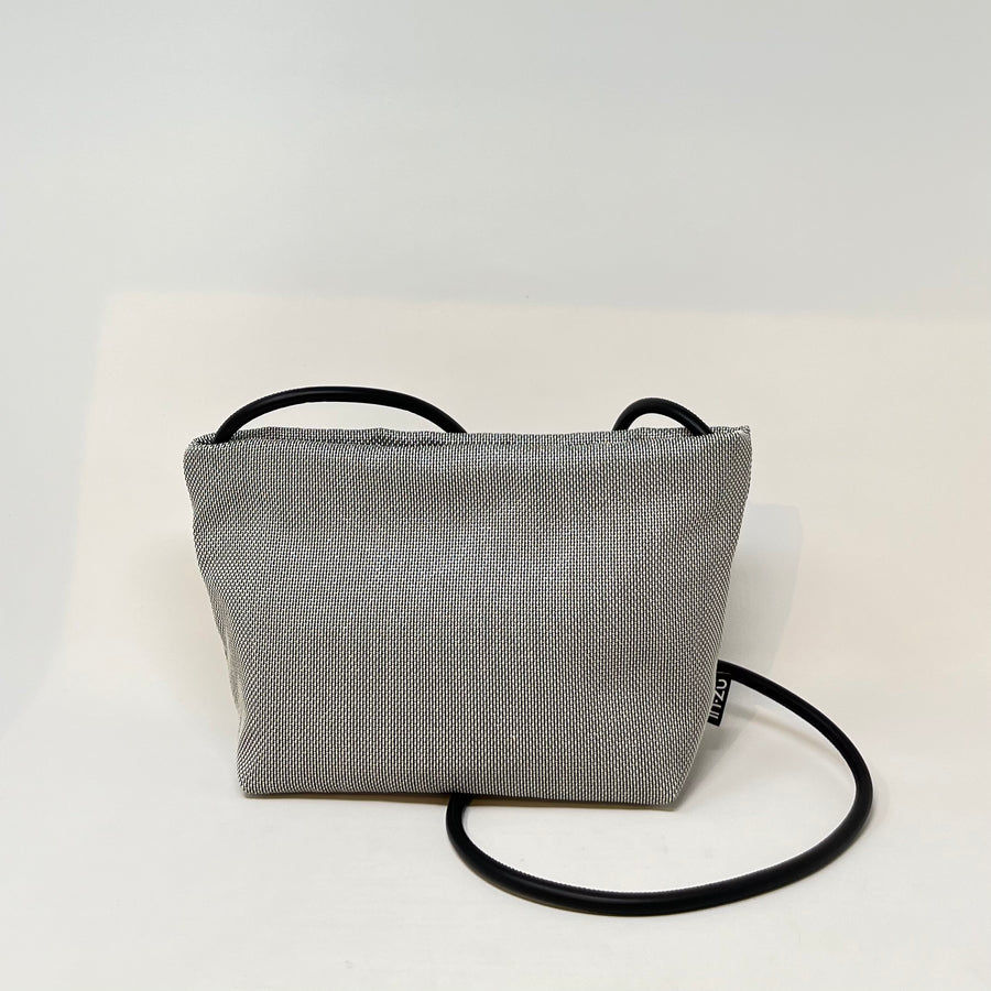 InZu Medium Mouse Crossbody Bag in Silver Net