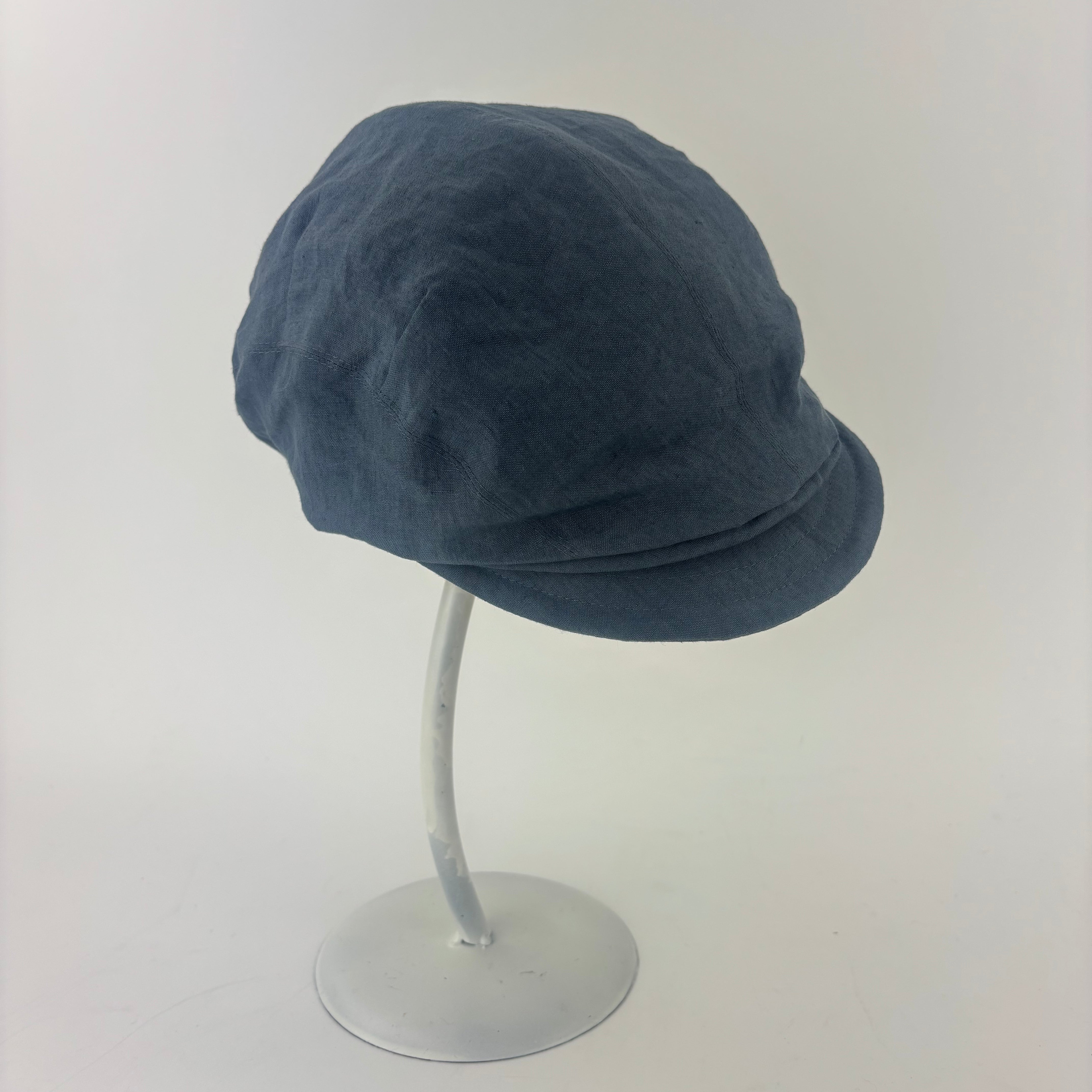 QUIHNO Linen and Nylon Sun and Rain Flat Cap Grey - Big Bag NY