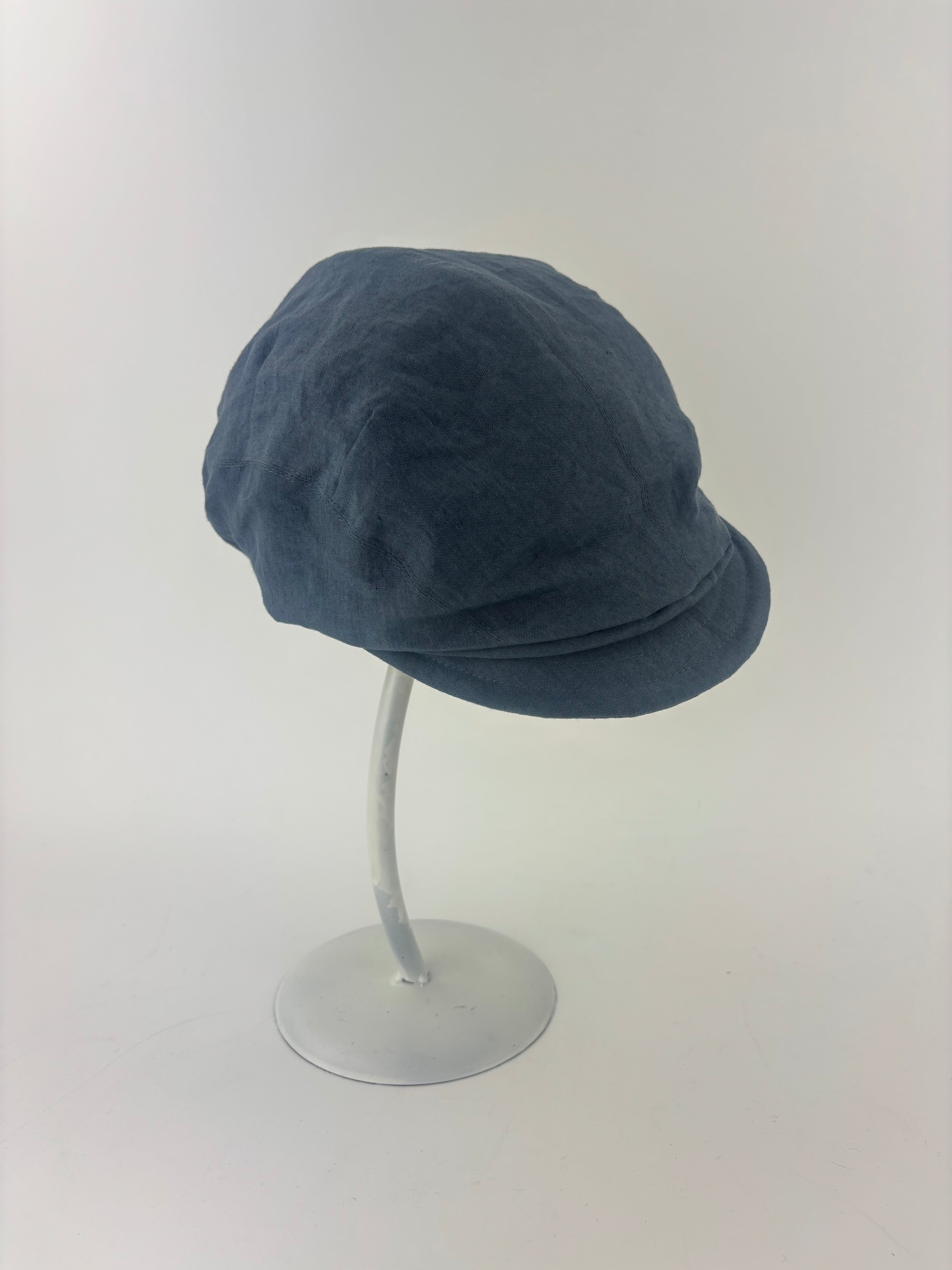 QUIHNO Linen and Nylon Sun and Rain Flat Cap Grey - Big Bag NY