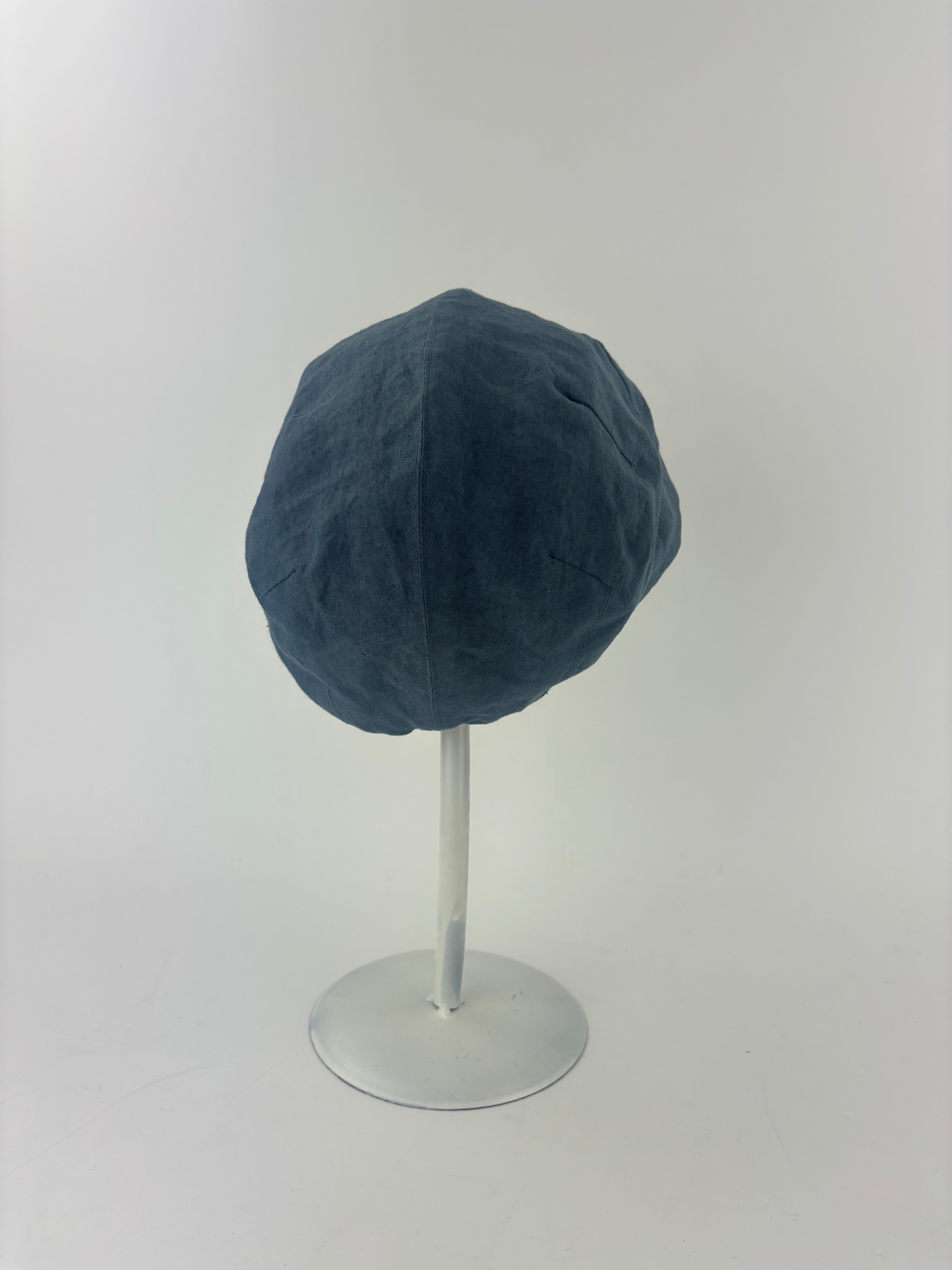 QUIHNO Linen and Nylon Sun and Rain Flat Cap Grey - Big Bag NY