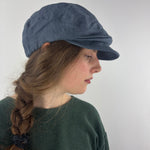 QUIHNO Linen and Nylon Sun and Rain Flat Cap Green - Big Bag NY