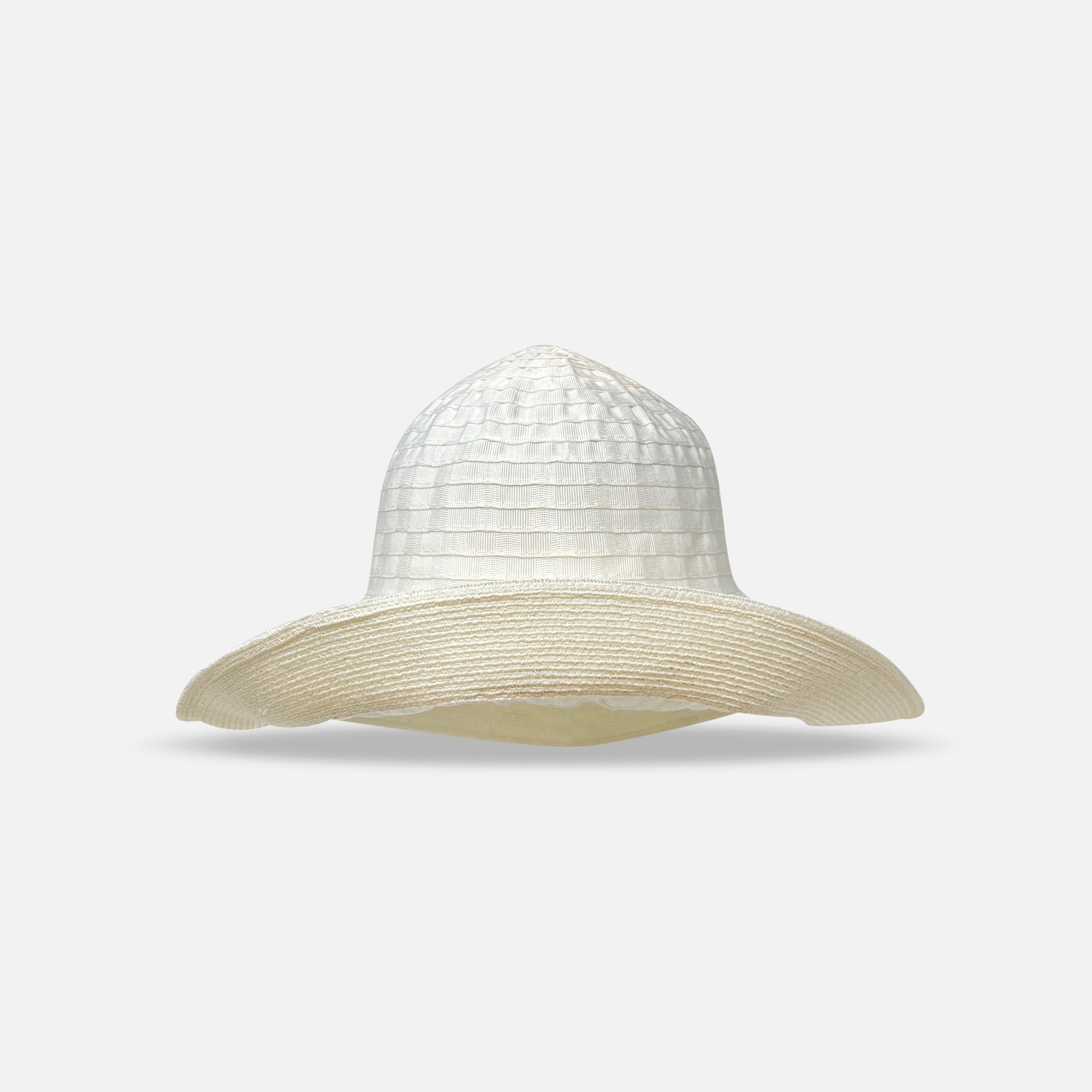 Grevi Medium Brim Hat with Abaca Trim White - Big Bag NY