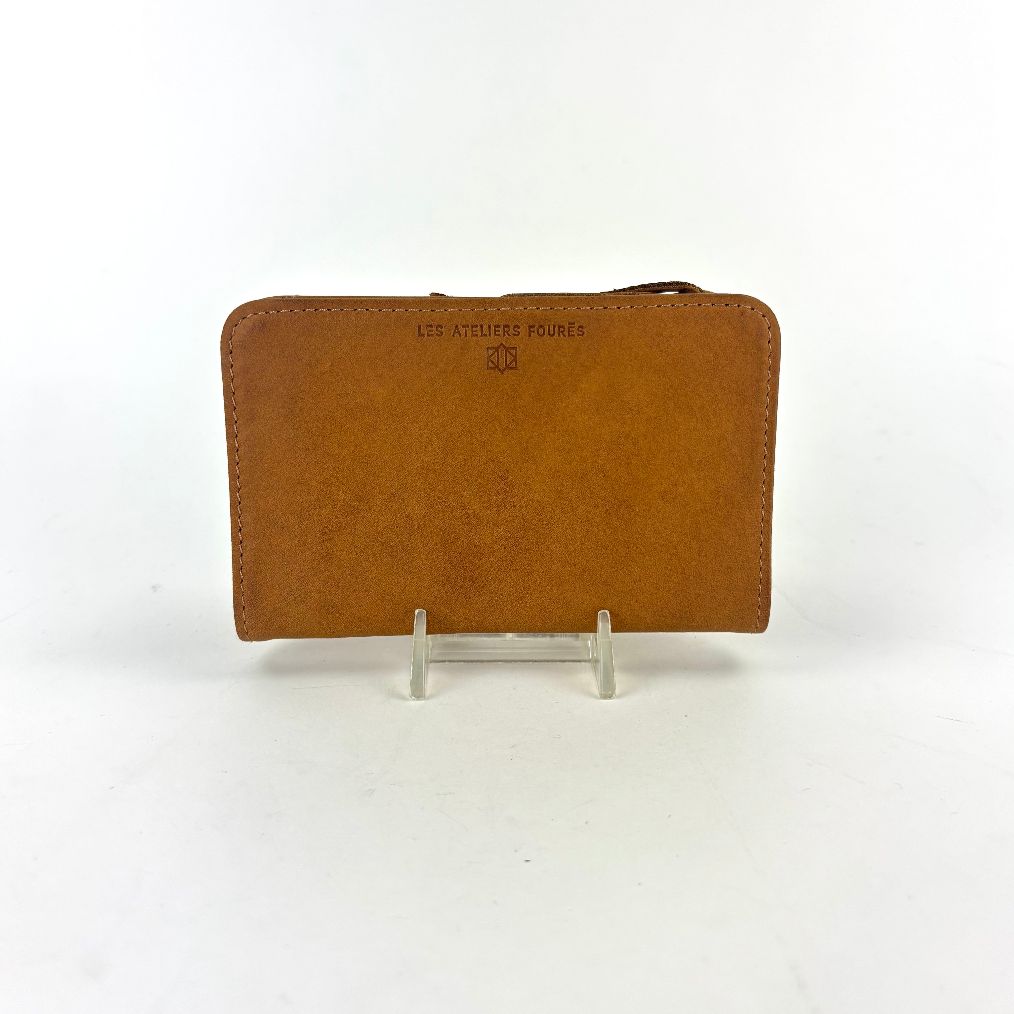 Fold Over Leather Wallet with Zippered Coin Compartment