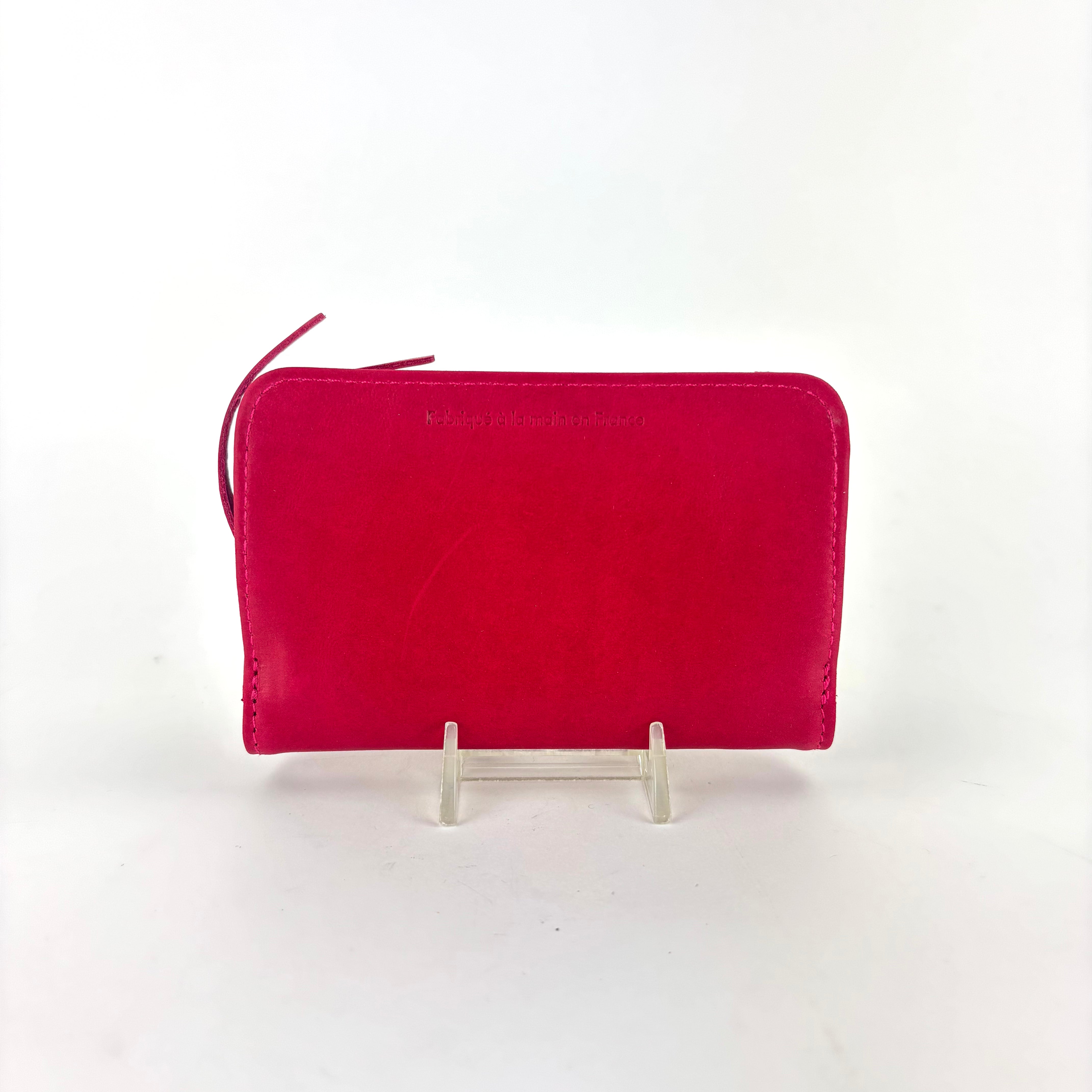 Fold Over Leather Wallet with Zippered Coin Compartment