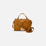 Renato Angi Small Woven Leather Handbag Tan - Big Bag NY