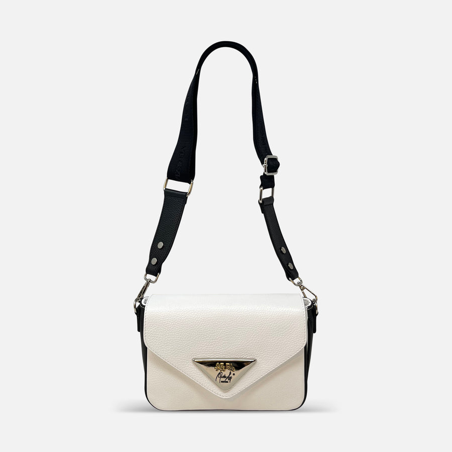 Renato Angi Small Leather Envelope Crossbody White - Big Bag NY