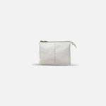 Renato Angi Small Twin Pouch Leather Crossbody in White - Big Bag NY