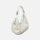 Renato Angi Medium Leather Shoulder Bag White - Big Bag NY