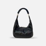 Renato Angi Medium Leather Shoulder Bag Black - Big Bag NY