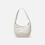 Renato Angi Small Leather Shoulder Bag with Zip Front White - Big Bag NY