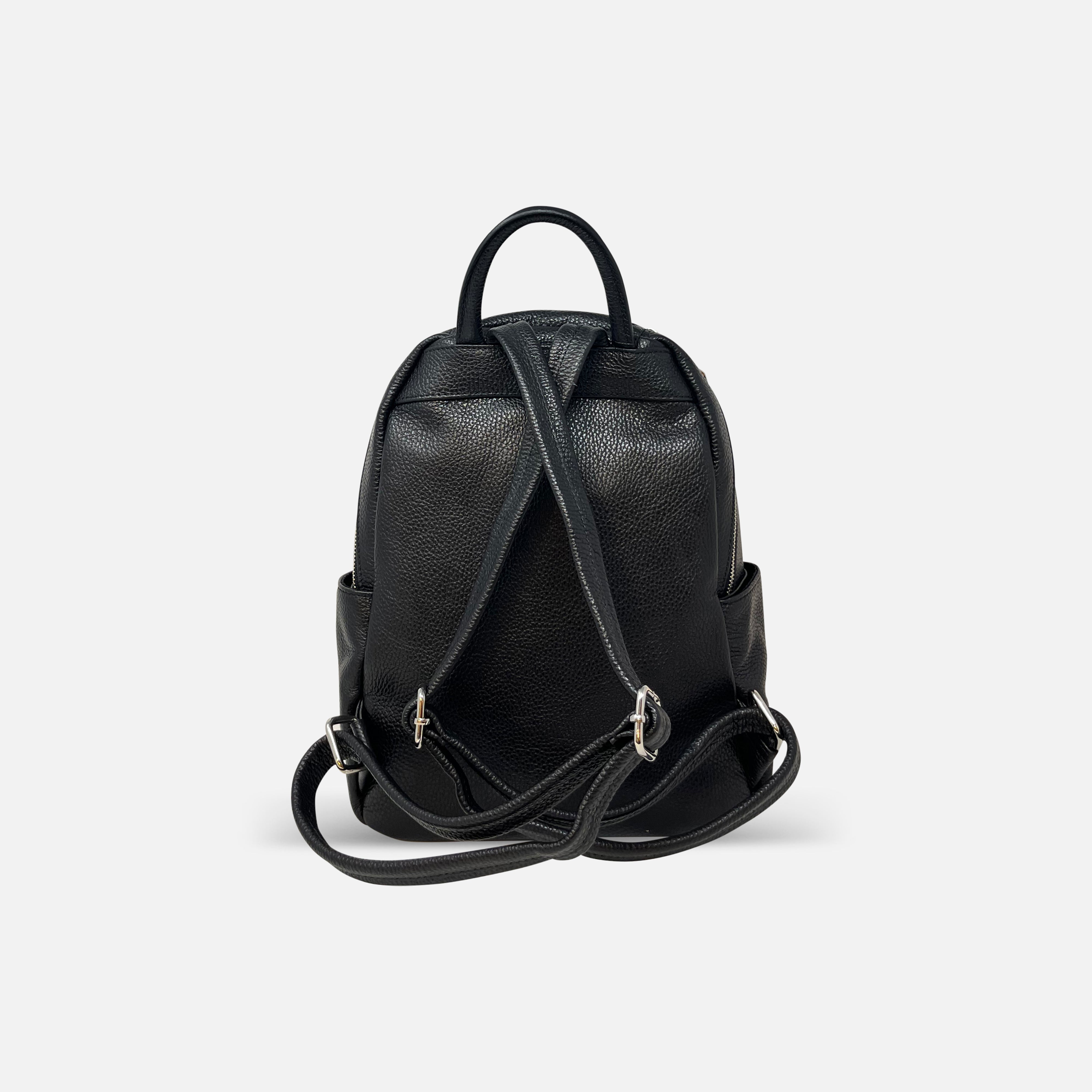 black big leather backpack Leather Lion Backpack