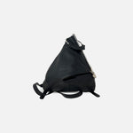 Renato Angi Slide Lock Fold Over Backpack in Black - Big Bag NY