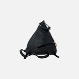 Renato Angi Slide Lock Fold Over Backpack in Black - Big Bag NY
