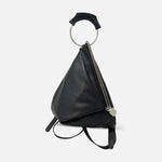 Renato Angi Slide Lock Fold Over Backpack in Black - Big Bag NY