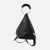 Renato Angi Slide Lock Fold Over Backpack in Black - Big Bag NY