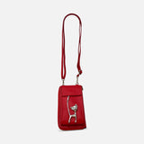 Crossbody Wallet Bag with Silver Cat