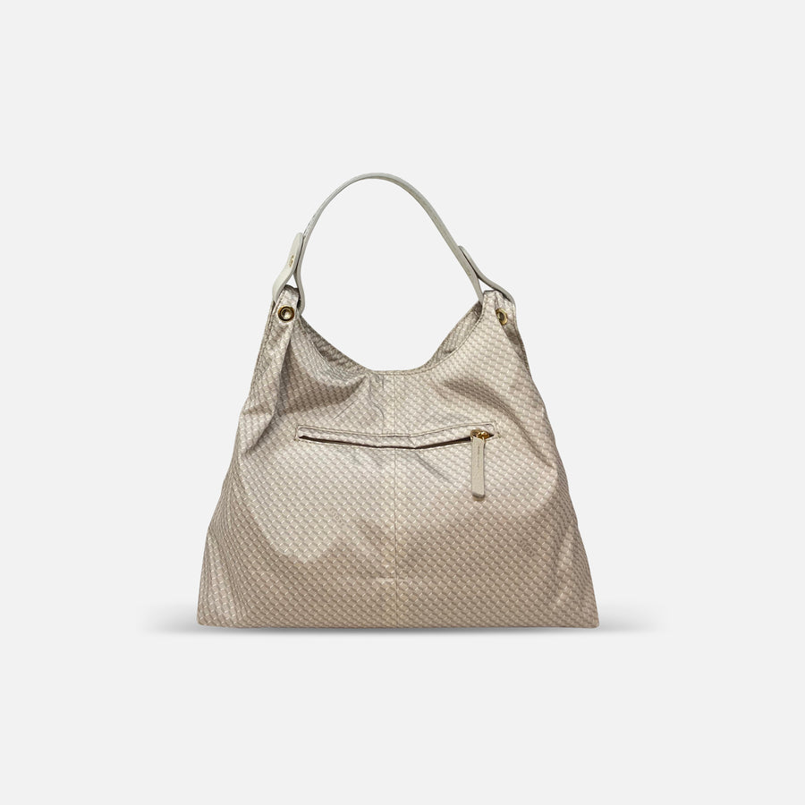 PLINIO Medium Triangular Shoulder Bag Greige - Big Bag NY
