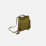 Plinio Visona Small Fringed Crossbody Oliva - Big Bag NY