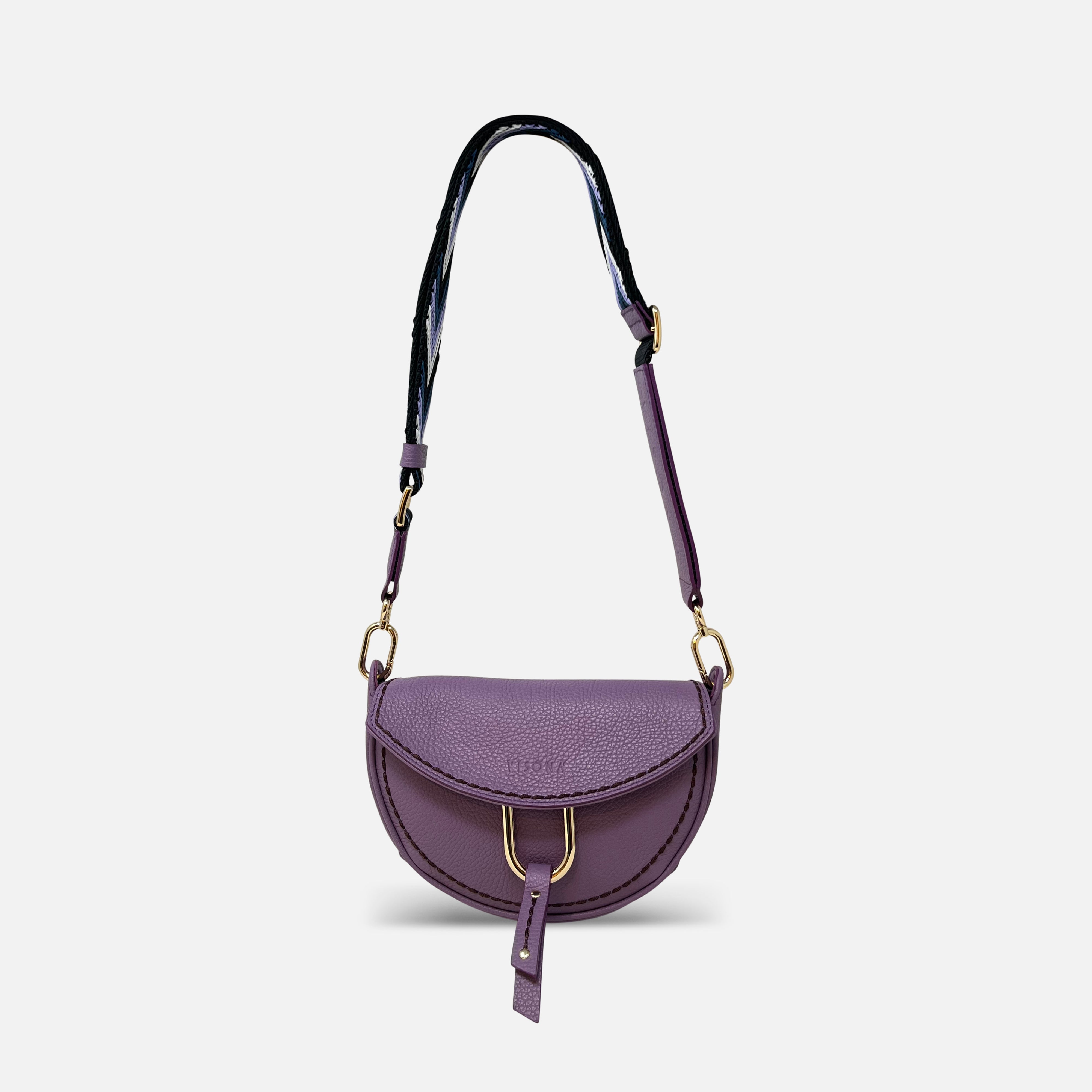 Plinio Visona Small Crossbody with Woven Strap Violetta - Big Bag NY