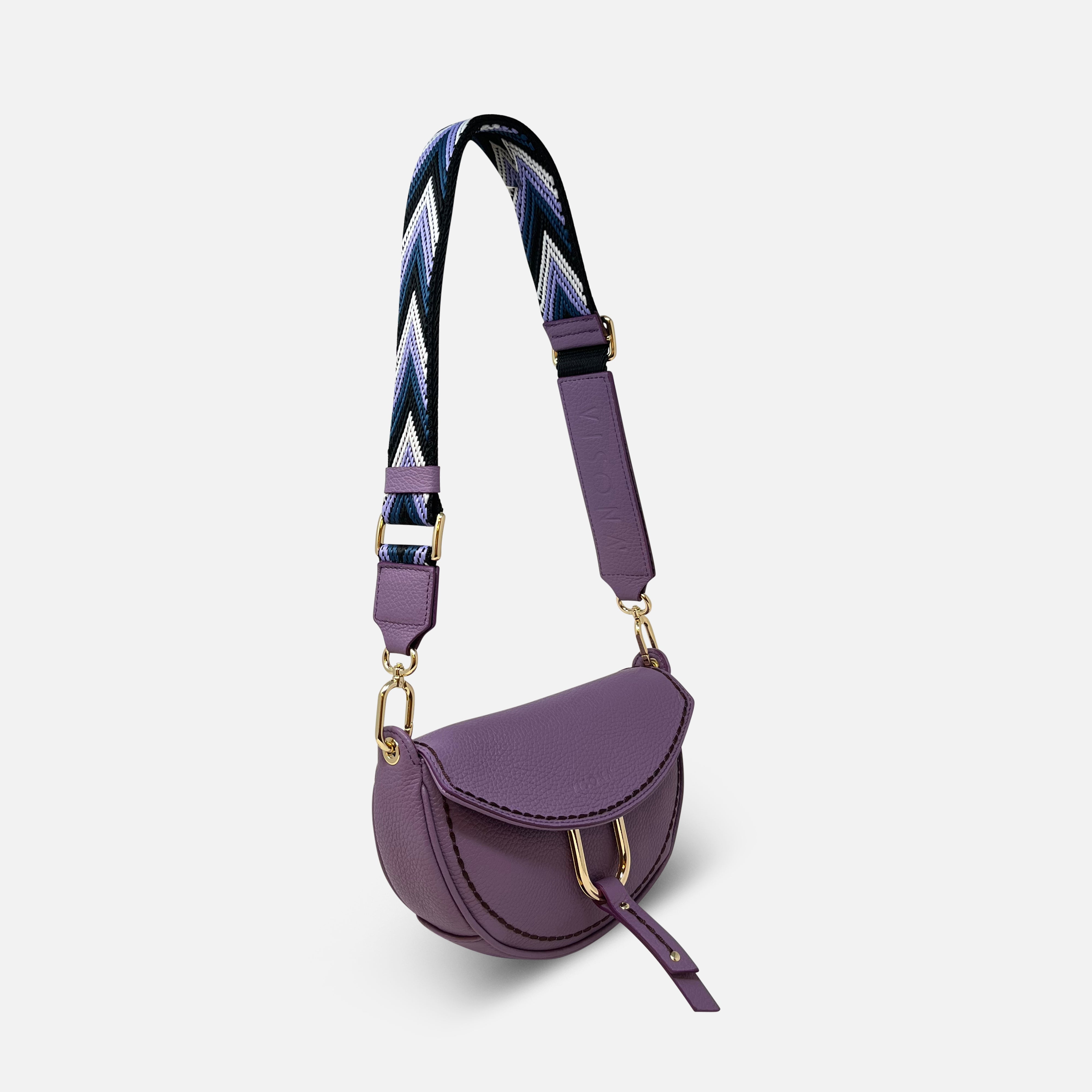 Plinio Visona Small Crossbody with Woven Strap Violetta - Big Bag NY