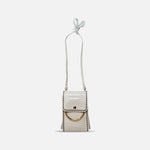 Plinio Visona Mini Patent Phone Holder Bianco - Big Bag NY