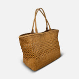 Plinio Visona Large Woven Tote in Cuoio - Big Bag NY